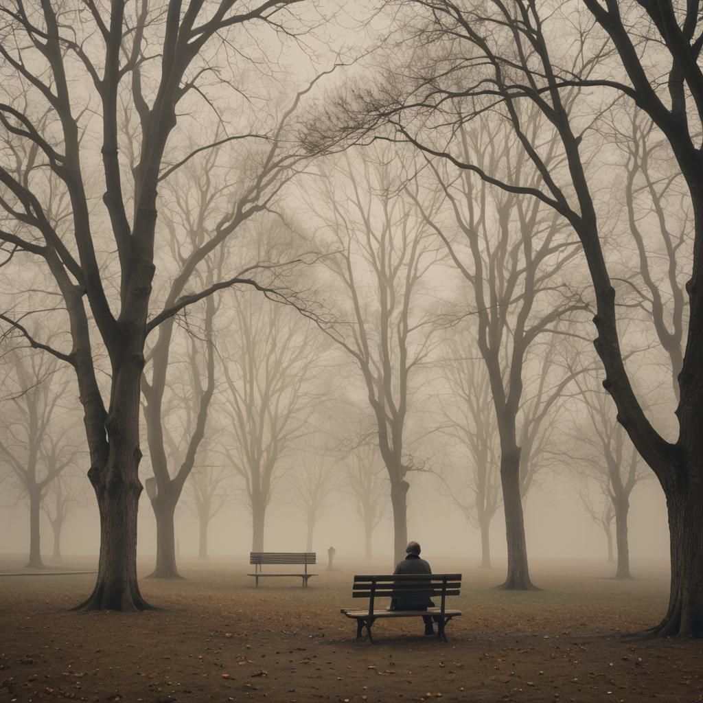 Ethereal Surrealist Landscape with Solitary Figure