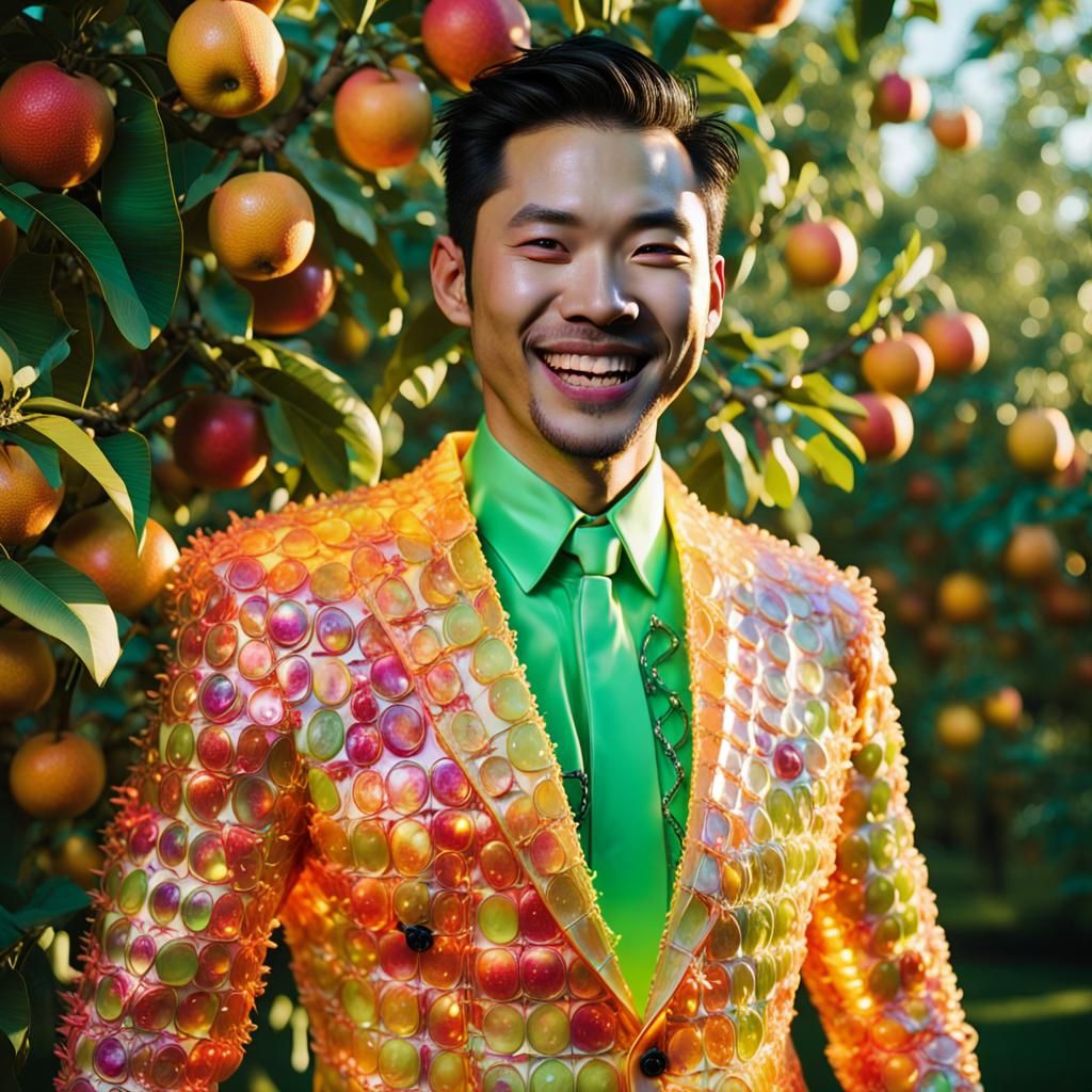 Cyberpunk Fruit Suit Fashion Editorial