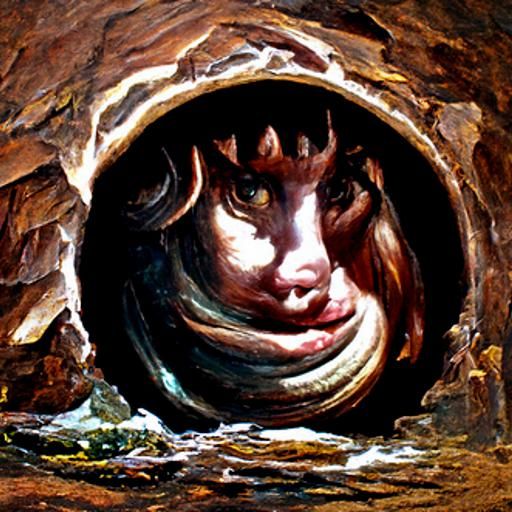 Scylla with Six Heads, Oil Painting