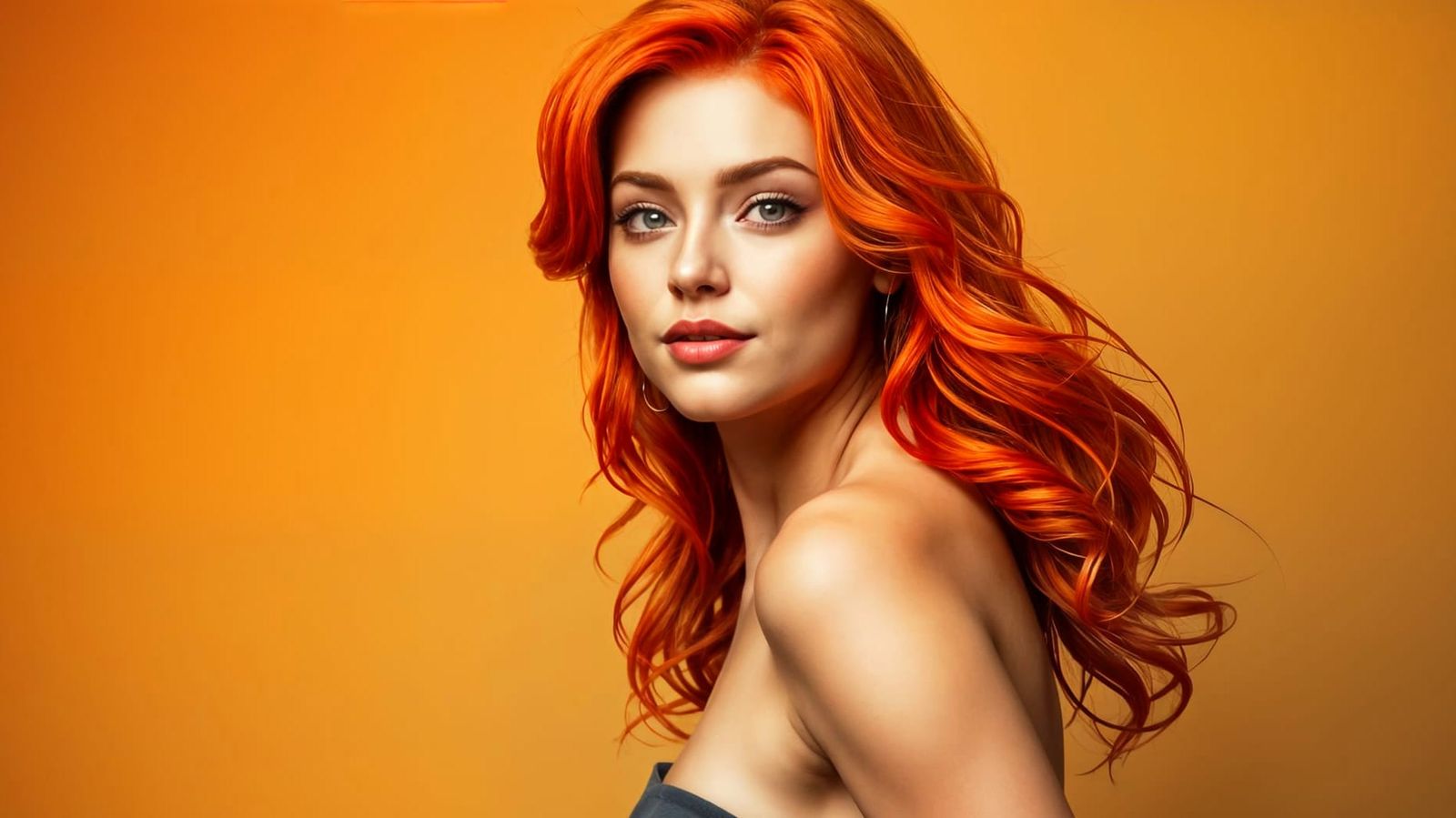 Vibrant Ginger Goddess in Edgy Fashion