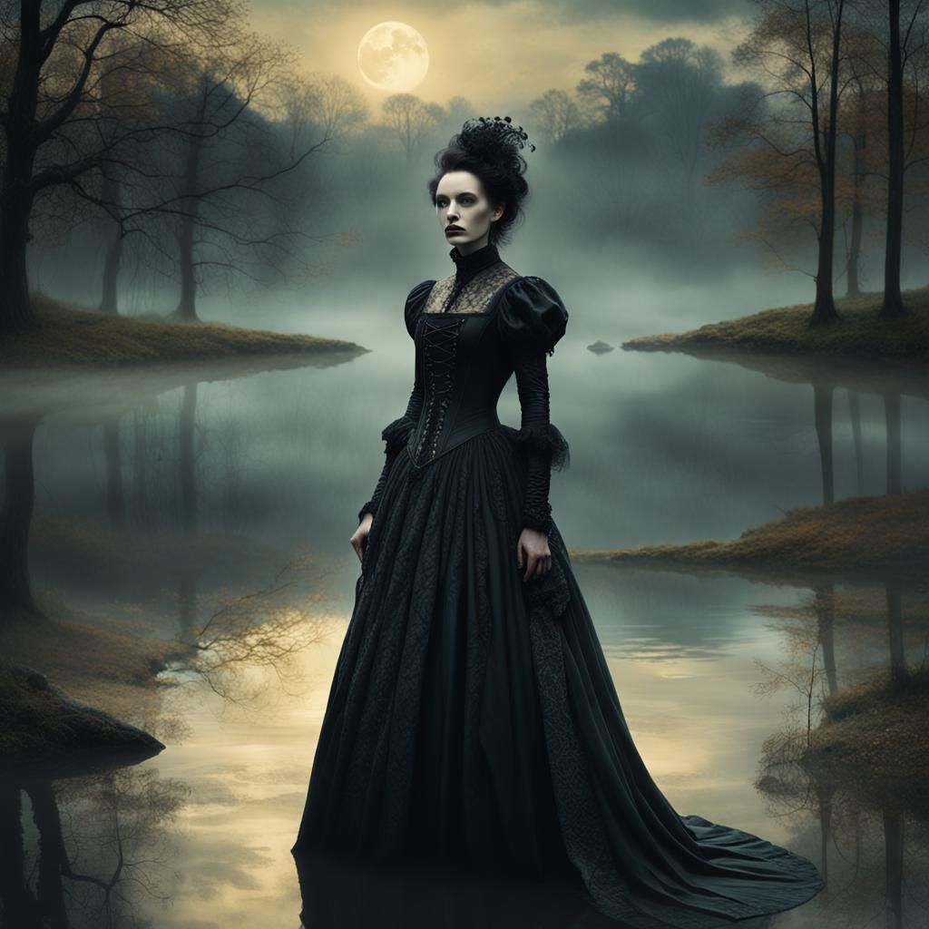 Victorian Gothic Witch Portrait by Misty Lake