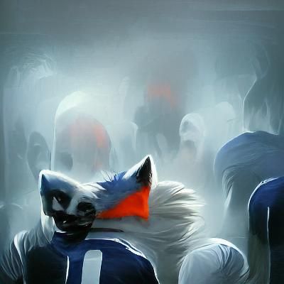 Sinister Fox Football Mascot Portrait