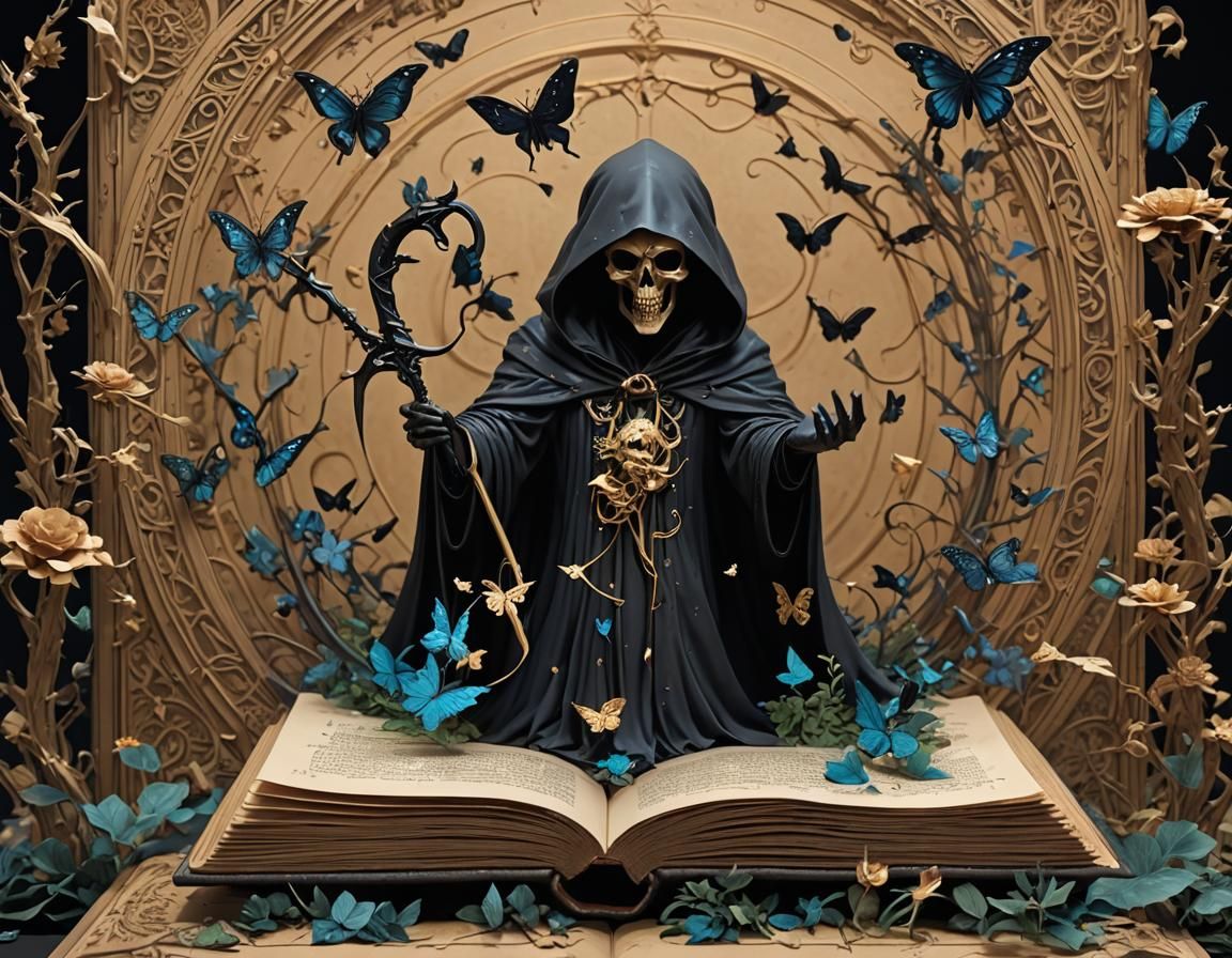 Grim Reaper Pop-Up Book in 3D Animation
