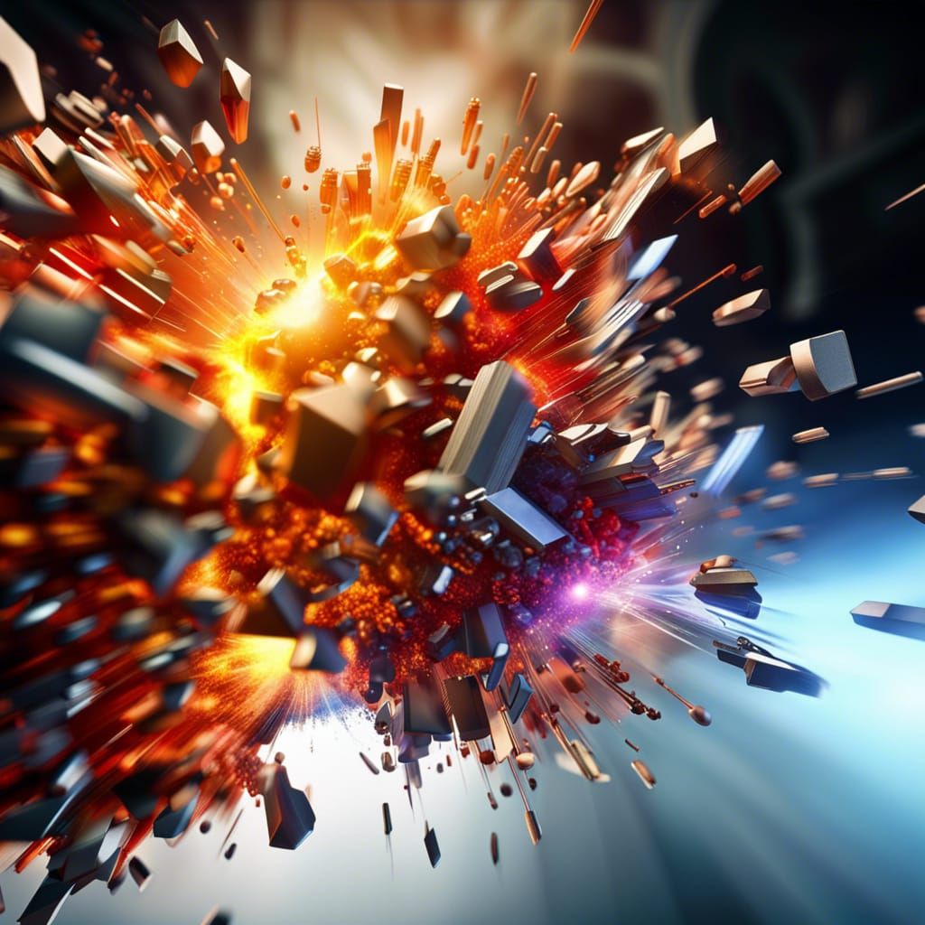 Photorealistic Quantum Thoughts Collision in 3D