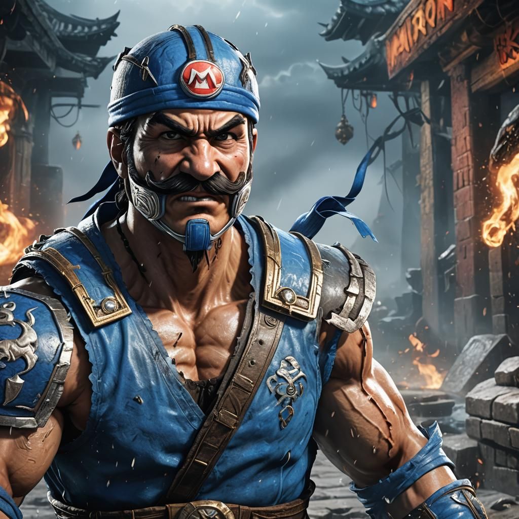 Mario as Sub Zero: Hyperrealistic Concept Art