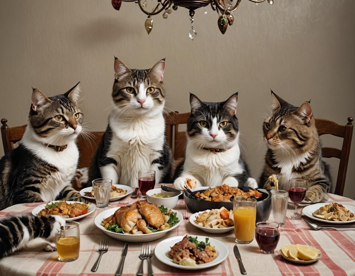 Cats Family Dinner: A Happy Gathering
