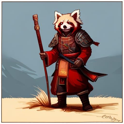 Red Panda Samurai Inspired by Root RPG