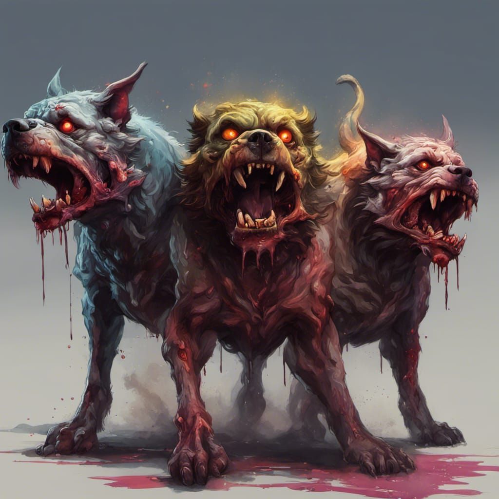 Hyperrealistic Zombie Cerberus Splash Art