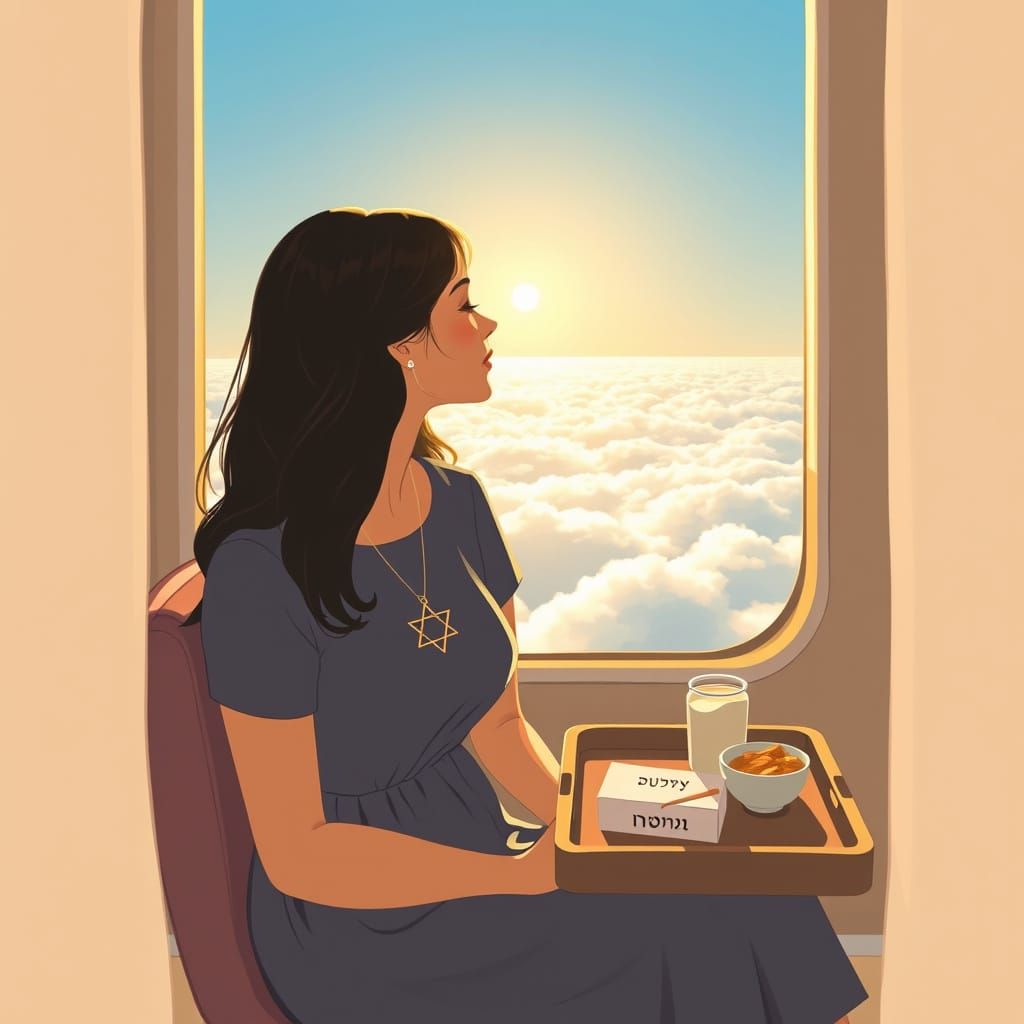 Serene Woman in Golden Sunlight, Whimsical Digital Art