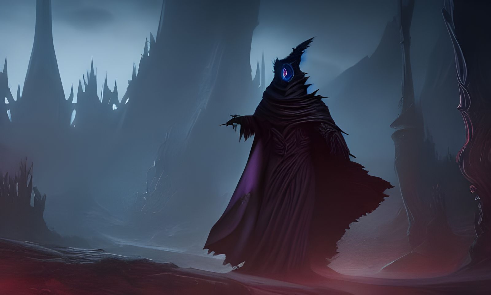 Darkling in Cloak: Detailed Fantasy Concept Art