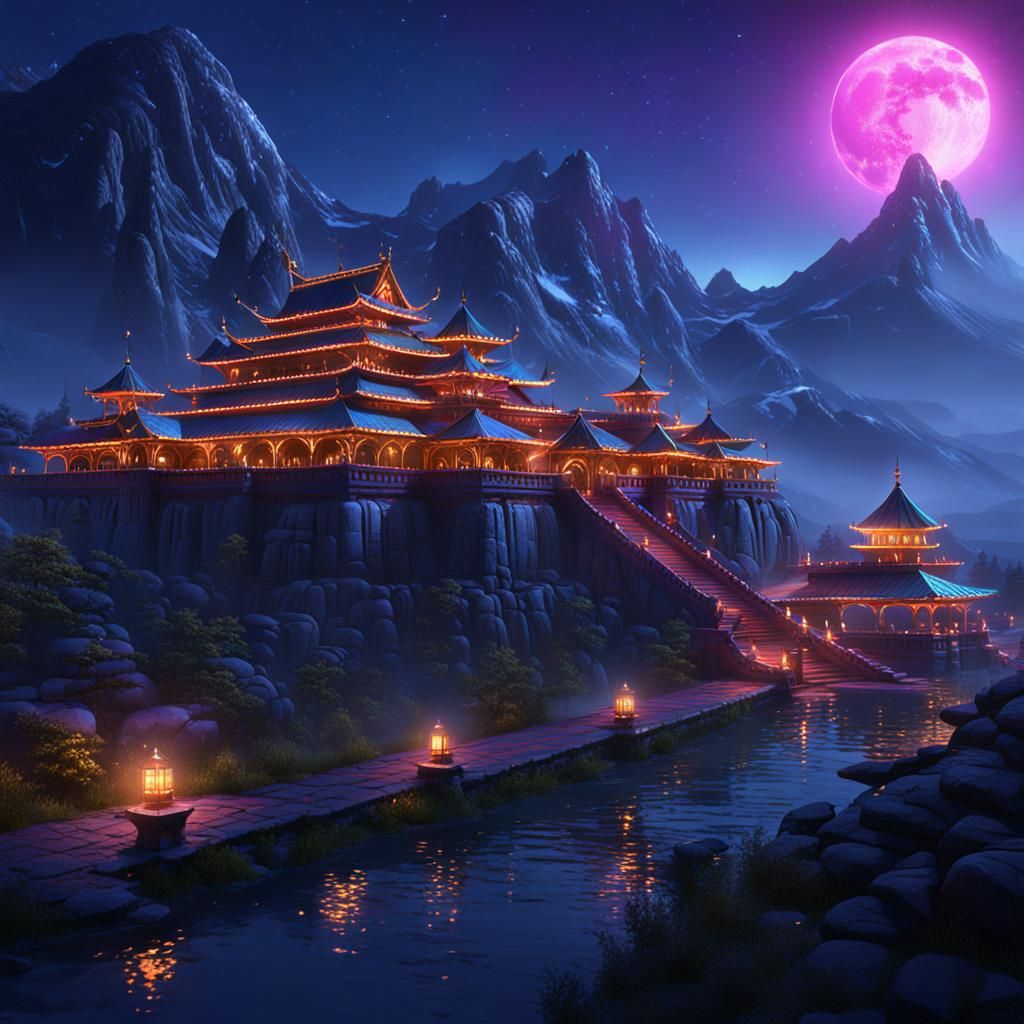 Fantastical Indian Lights at Night: Digital Art