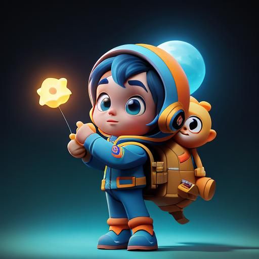 Cute Astronaut Toy in Pixar Disney 3D Style