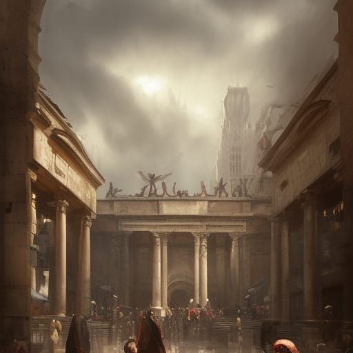 Sinister Grand Entrance to Roman Market