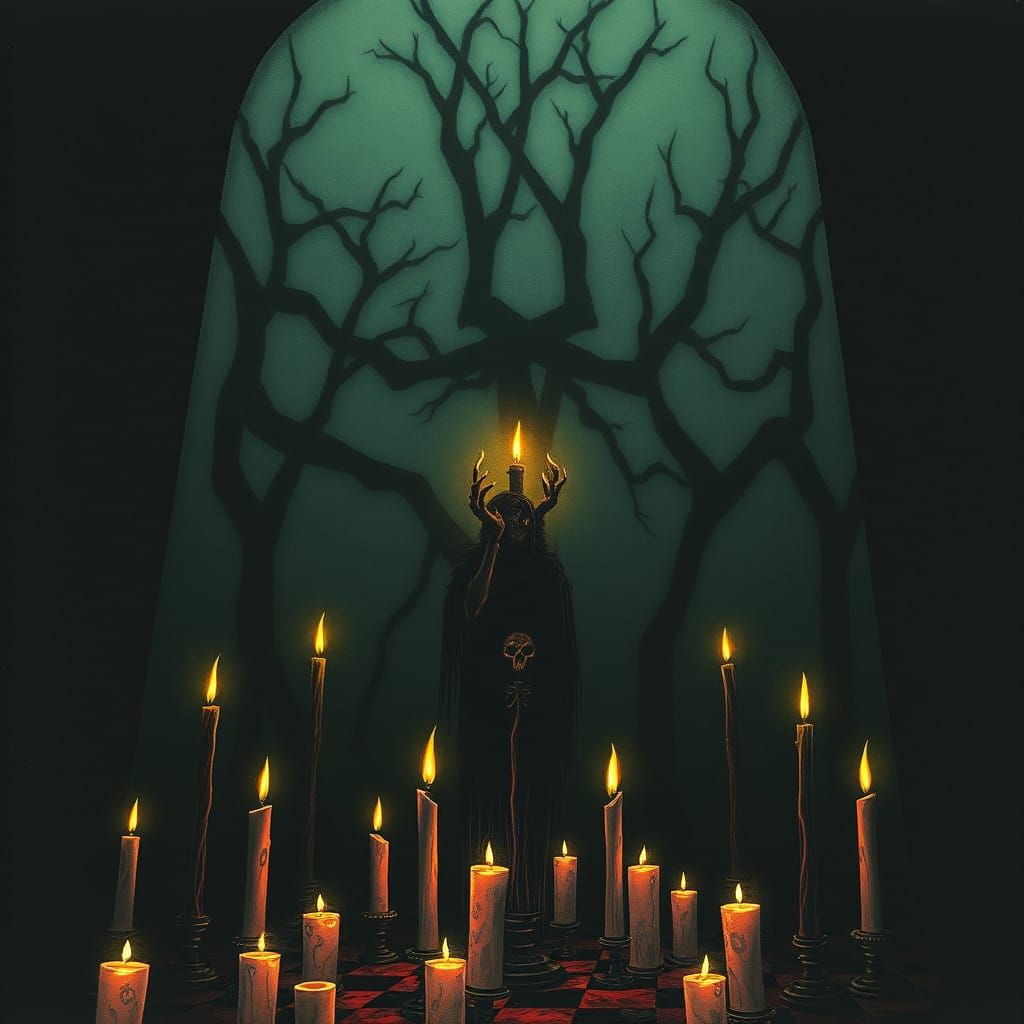 Eerie Gothic Shadows in a Haunting Atmosphere