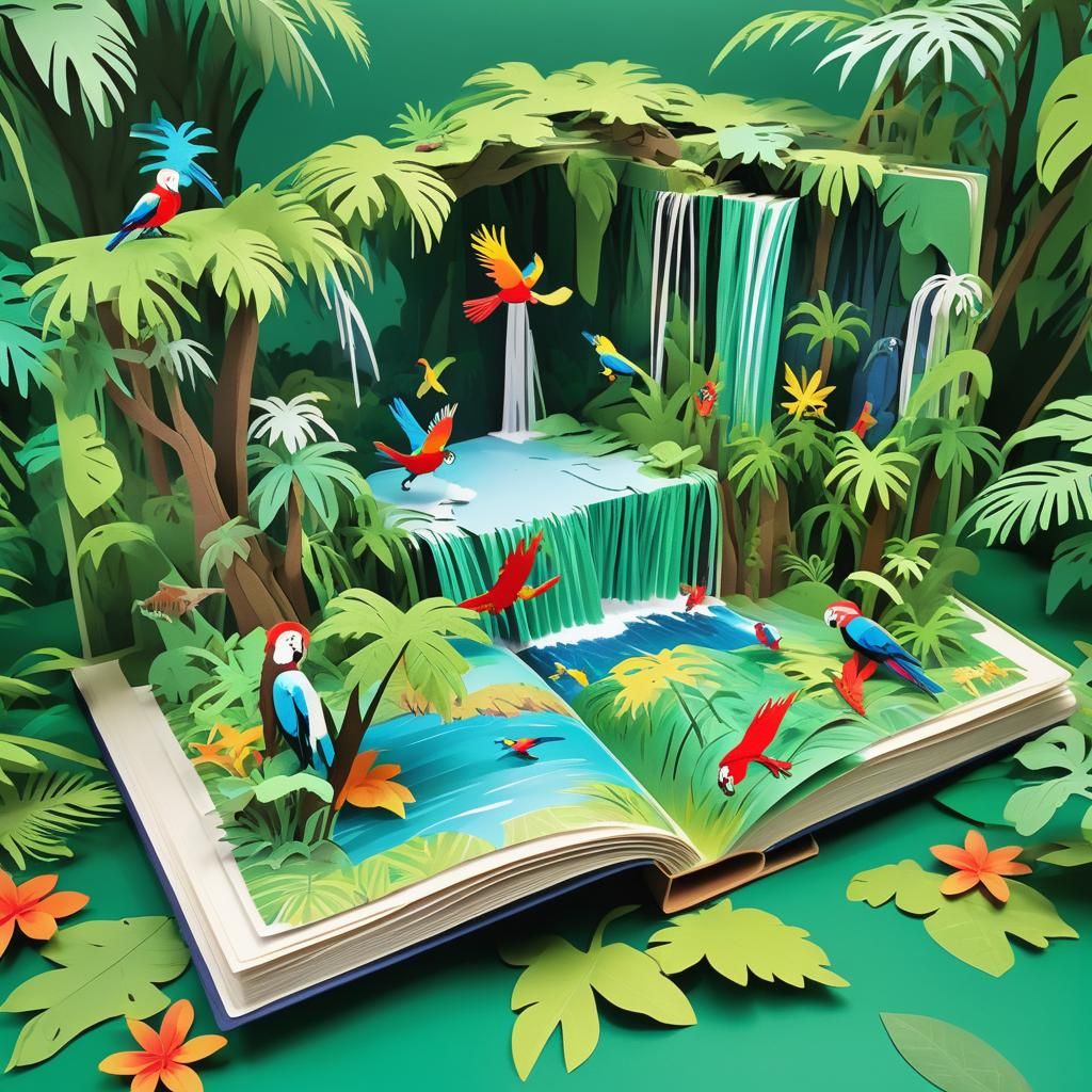 Tropical Jungle Adventure Unfolds in Pop-Up Book