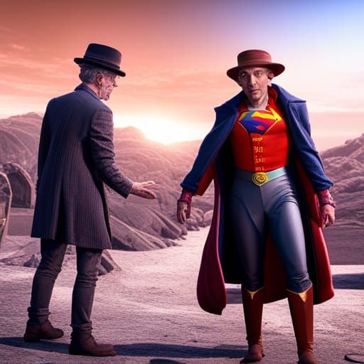 Cyborg Superman, Cowboy, and Willy Wonka: Detailed Matte Pai...