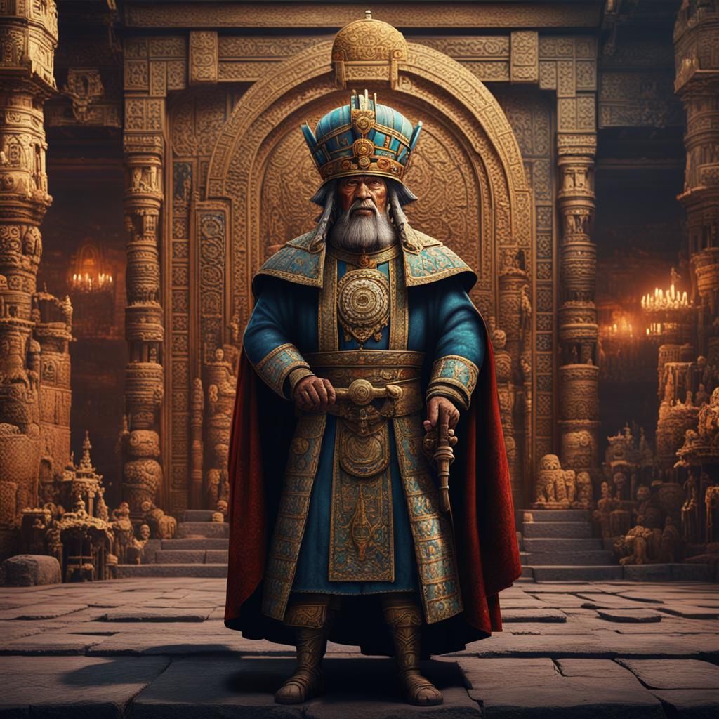 Emperor Atahualpa in Cuzco: Detailed Matte Painting