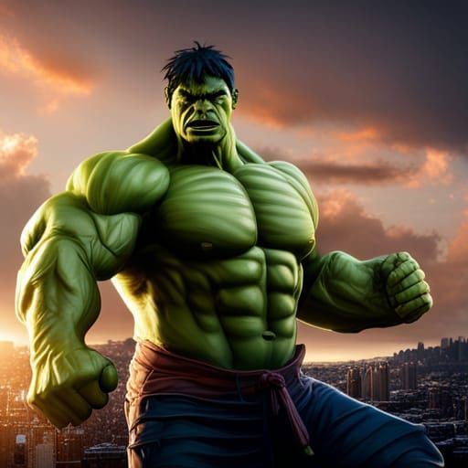 Hyperrealistic Hulk Smash: Detailed 64 Megapixel Render