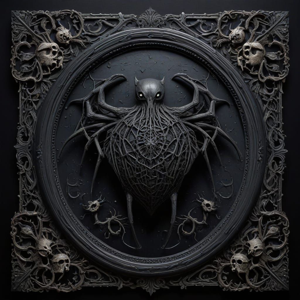 Gothic Ebony Shield in Whimsical Victorian Style