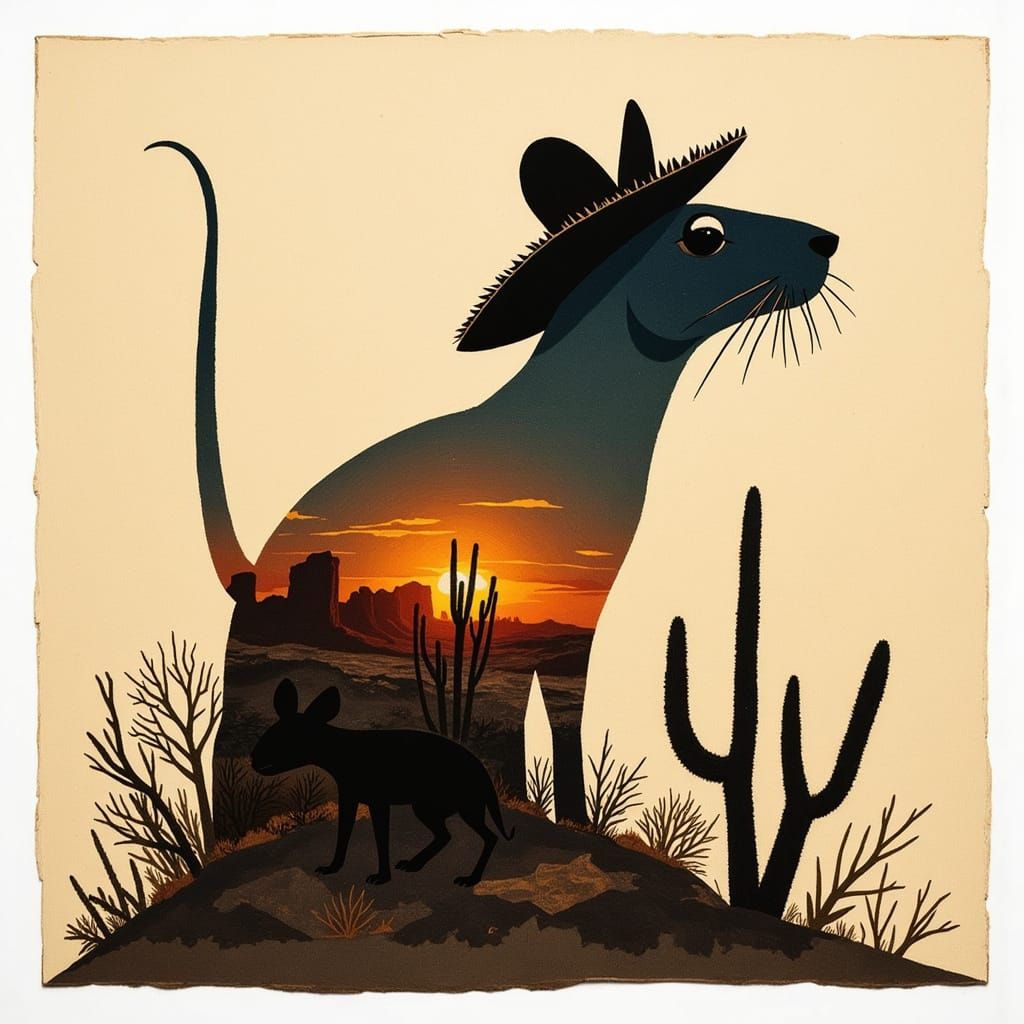 STONE AGE SILHOUETTE - Double Exposure Rats