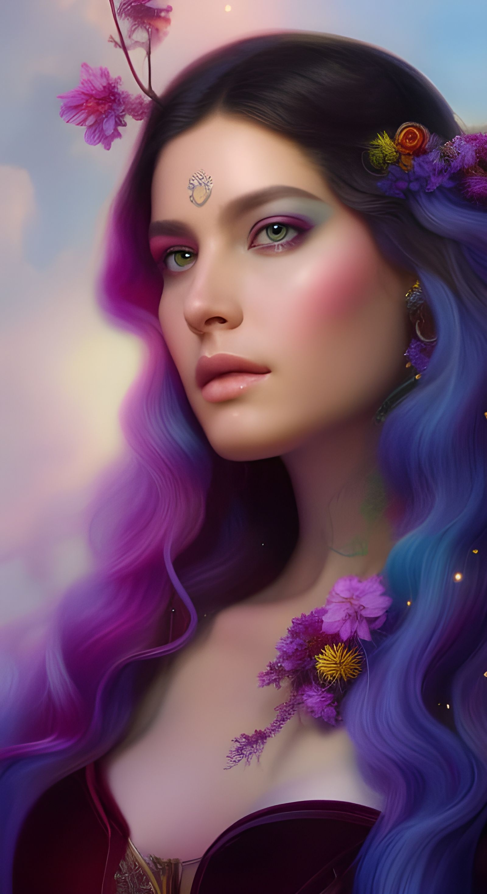 Ethereal Goddess of Galaxy in Hyperrealistic Digital Art