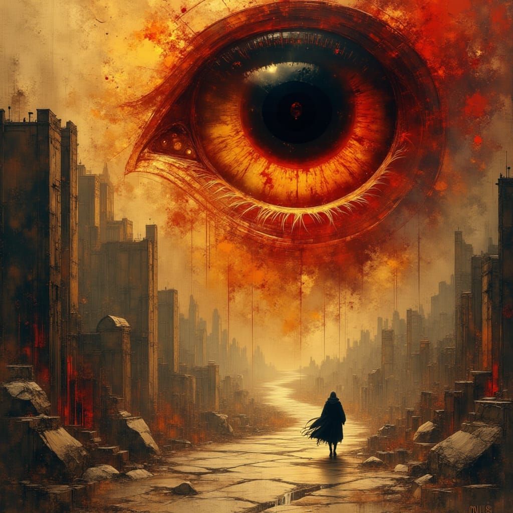 Colossal Bloodshot Eye Erupts from Ground