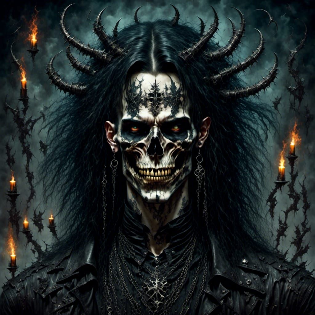 Macabre Metalhead Monster in Dark Metal Style