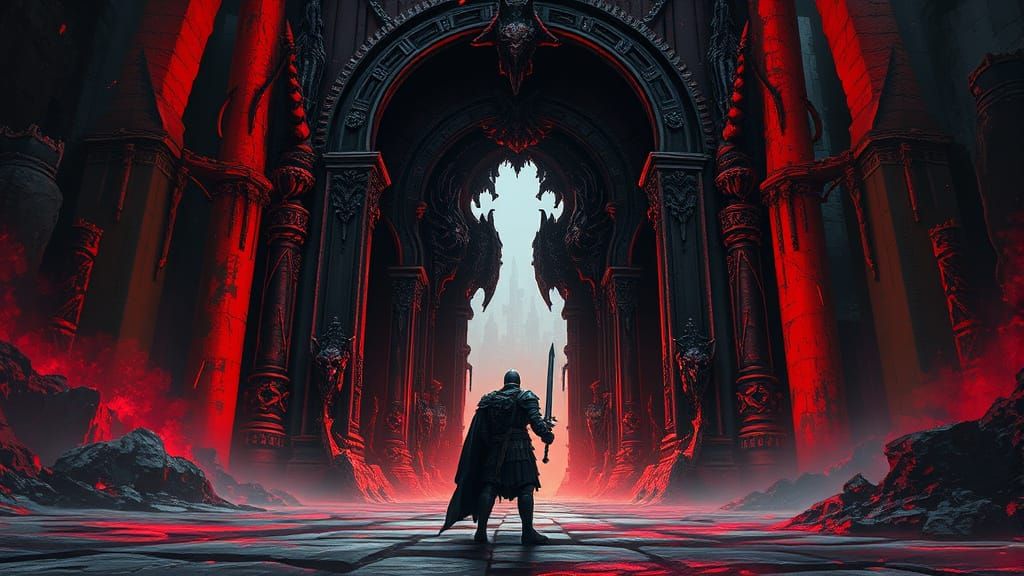 Dark Fantasy Knight Guards Obsidian Gate