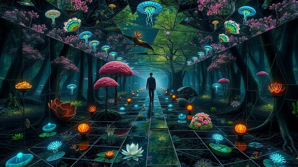 Surreal Dreamscape Labyrinth in Bio Art Style