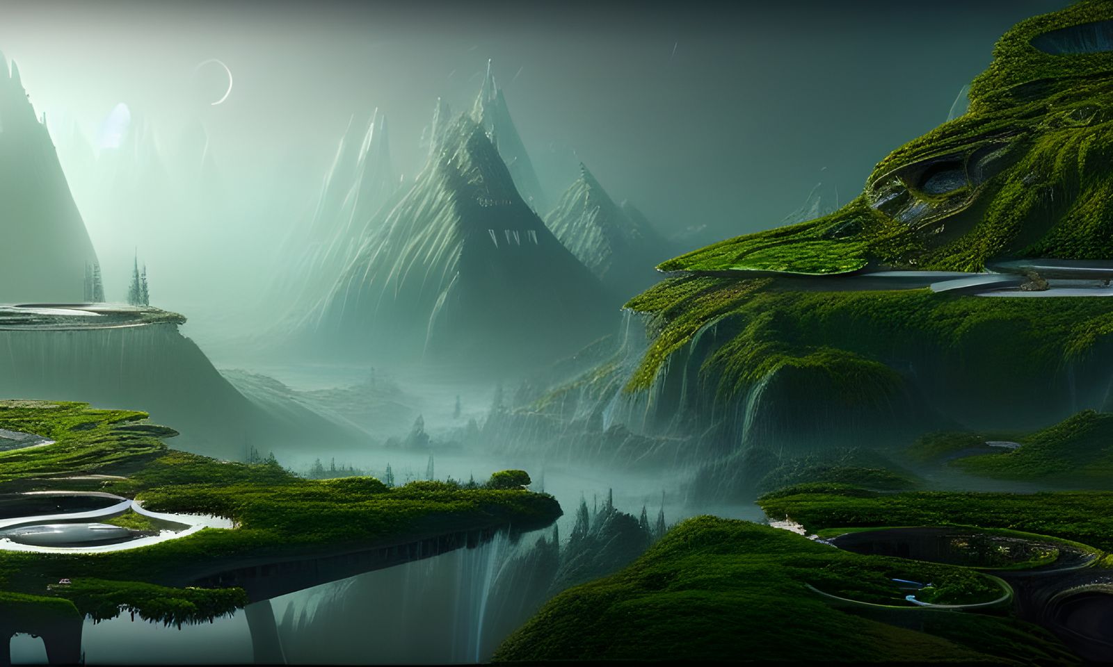 Hidden Alien City: Photorealistic Dystopian Landscape