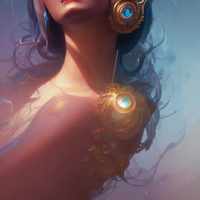 Sacred Queen Mother Portrait in Hyperdetailed Style
