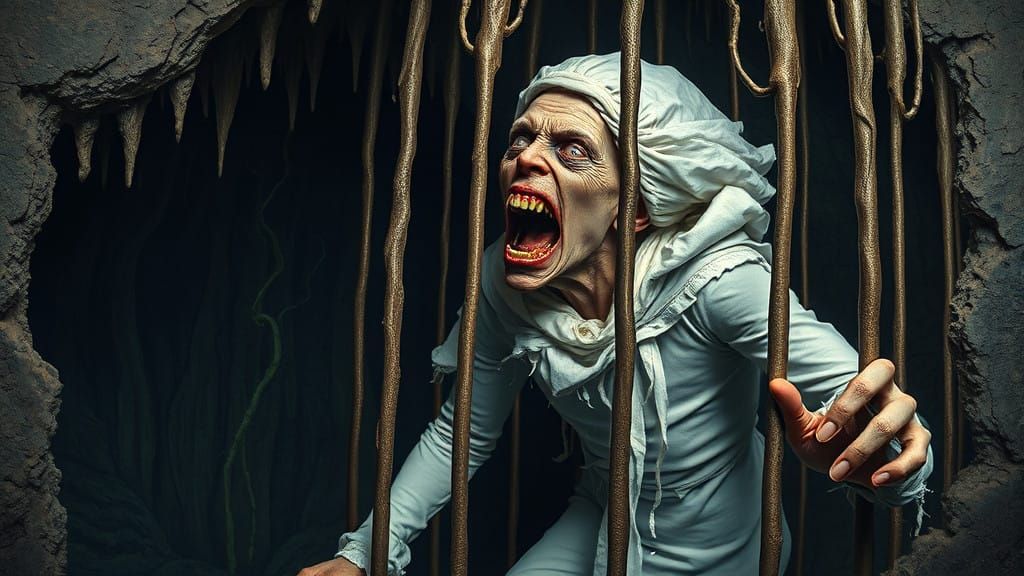 Trapped in a Surreal Nightmare of Twisted Bars and Darkness