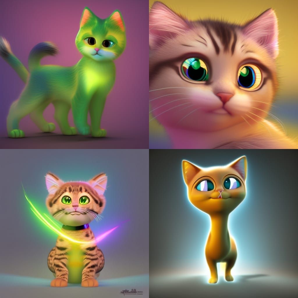 Sparkle Kitten in Pixar-Style 3D Digital Art
