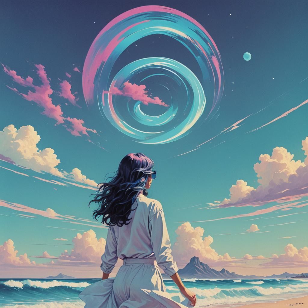 Bondi Blue Minimalist Vaporwave Art