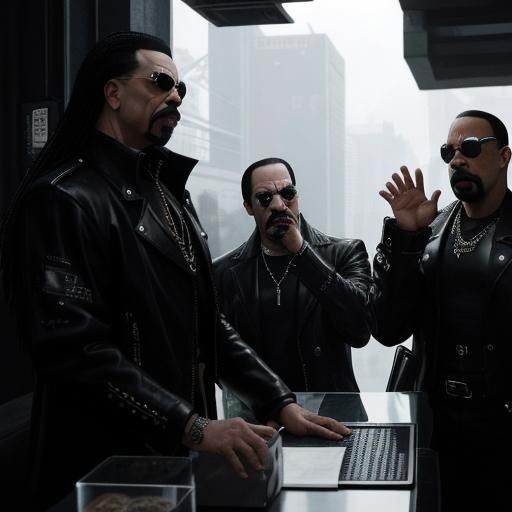 Cyberpunk Goth Model in 90s Dystopian Coffee Shop