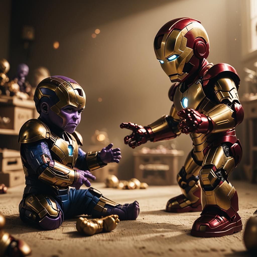 Baby Thanos vs Baby Iron Man in Nursery