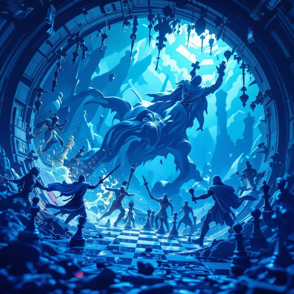 Living Chess Pieces in Epic Battle