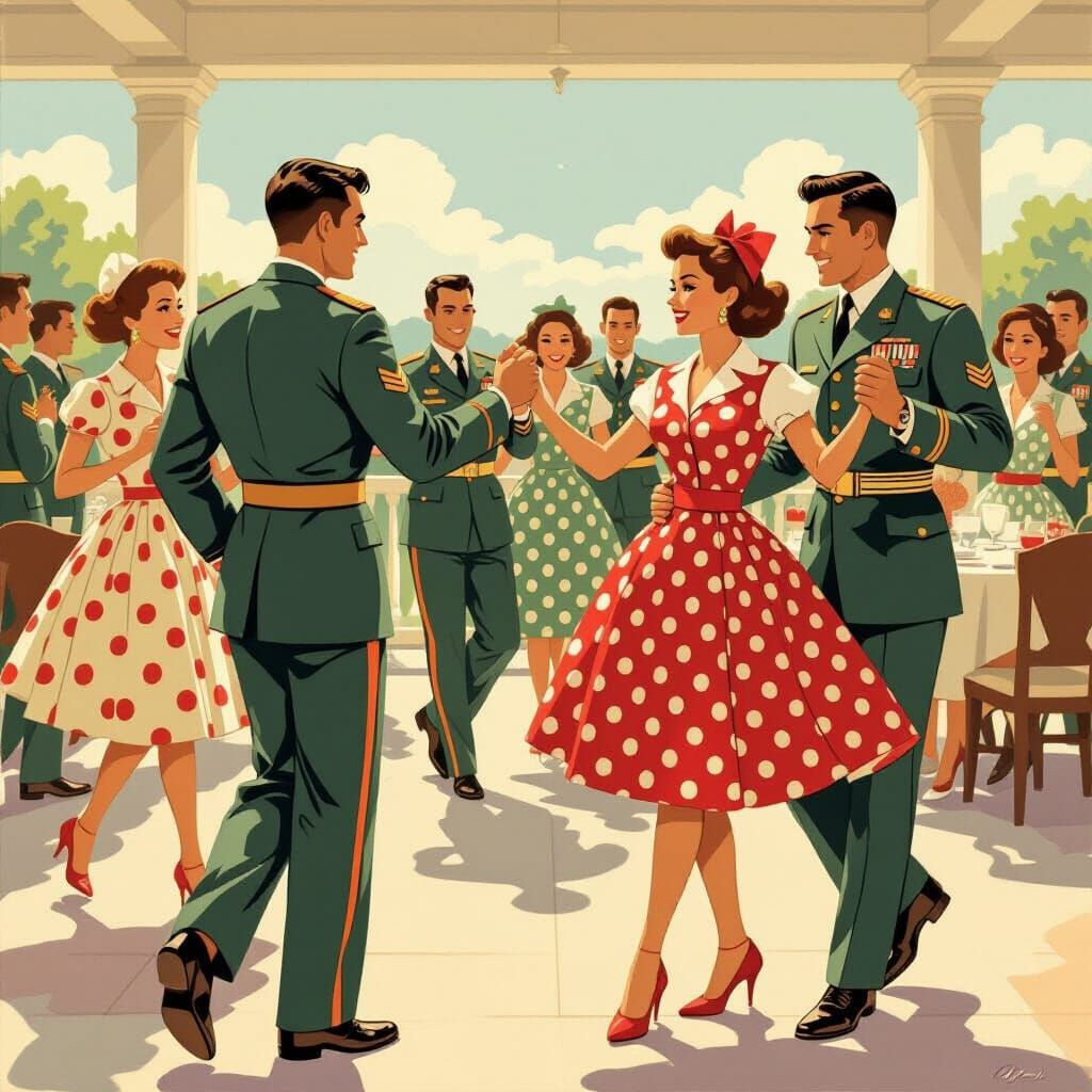 1950s Country Club Dance in Retro-Futuristic Style