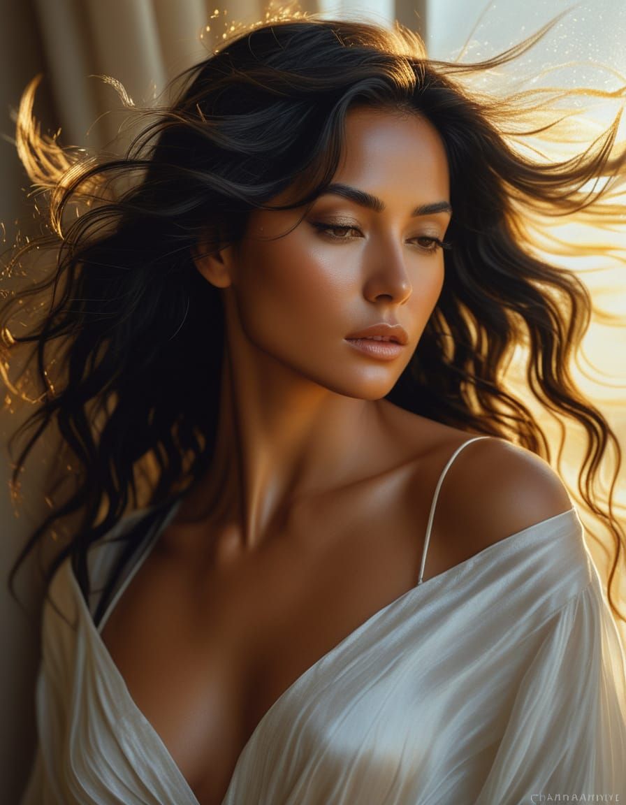 Romantic Realism Portrait in Oil with Expressive Brushstroke...