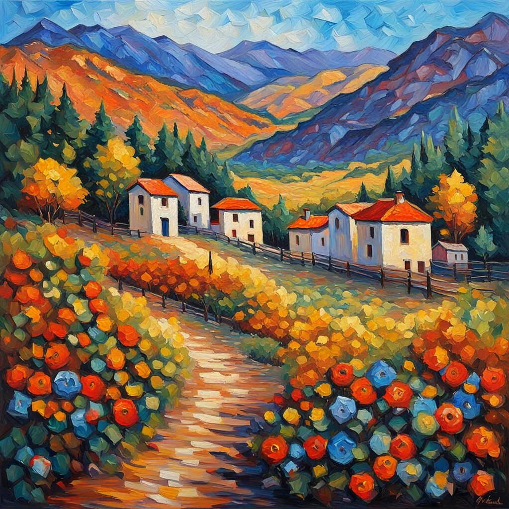 Tunisia as Expressionist Impasto Oil Painting