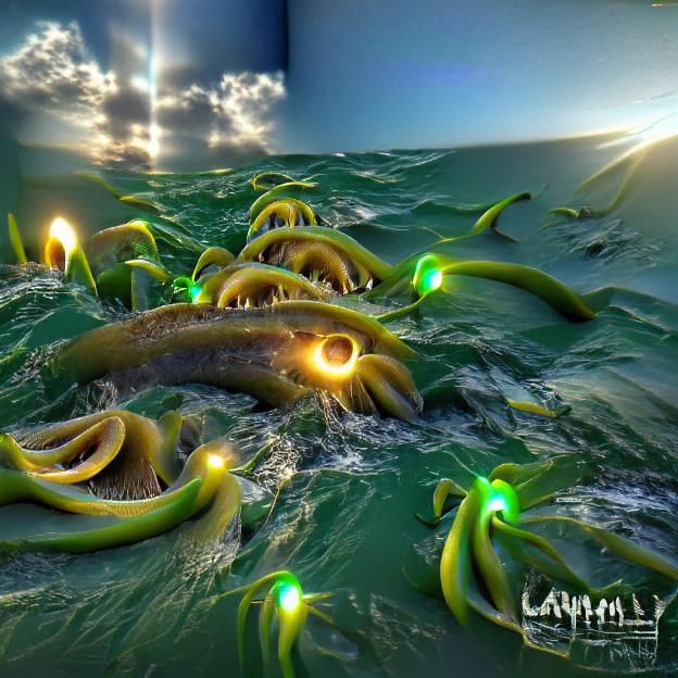 Bioluminescent Deep Sea Lamprey Cthulhu