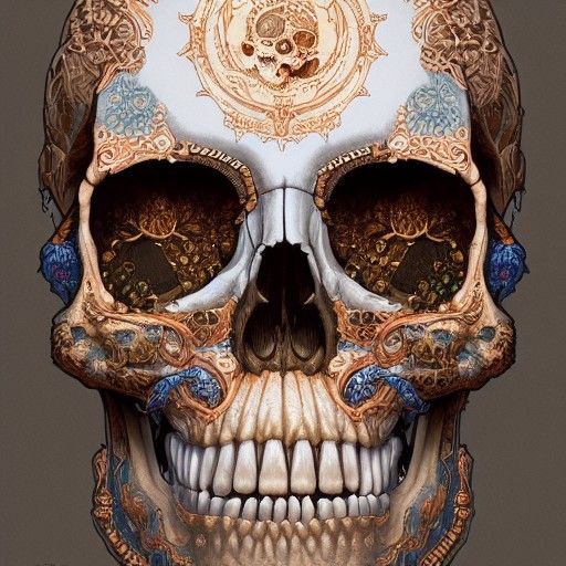 Ornate Skull Portrait in Hyperdetailed Digital Art