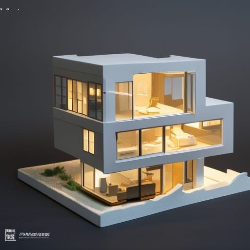 Sparkling Modern Mansion: 3D Digital Fantasy Art