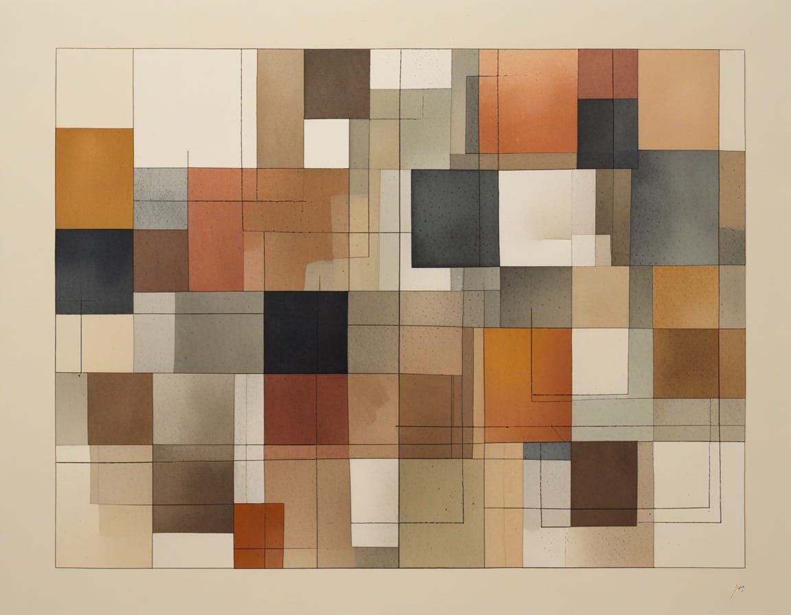 Abstract Autumn Geometries in Muted Hues