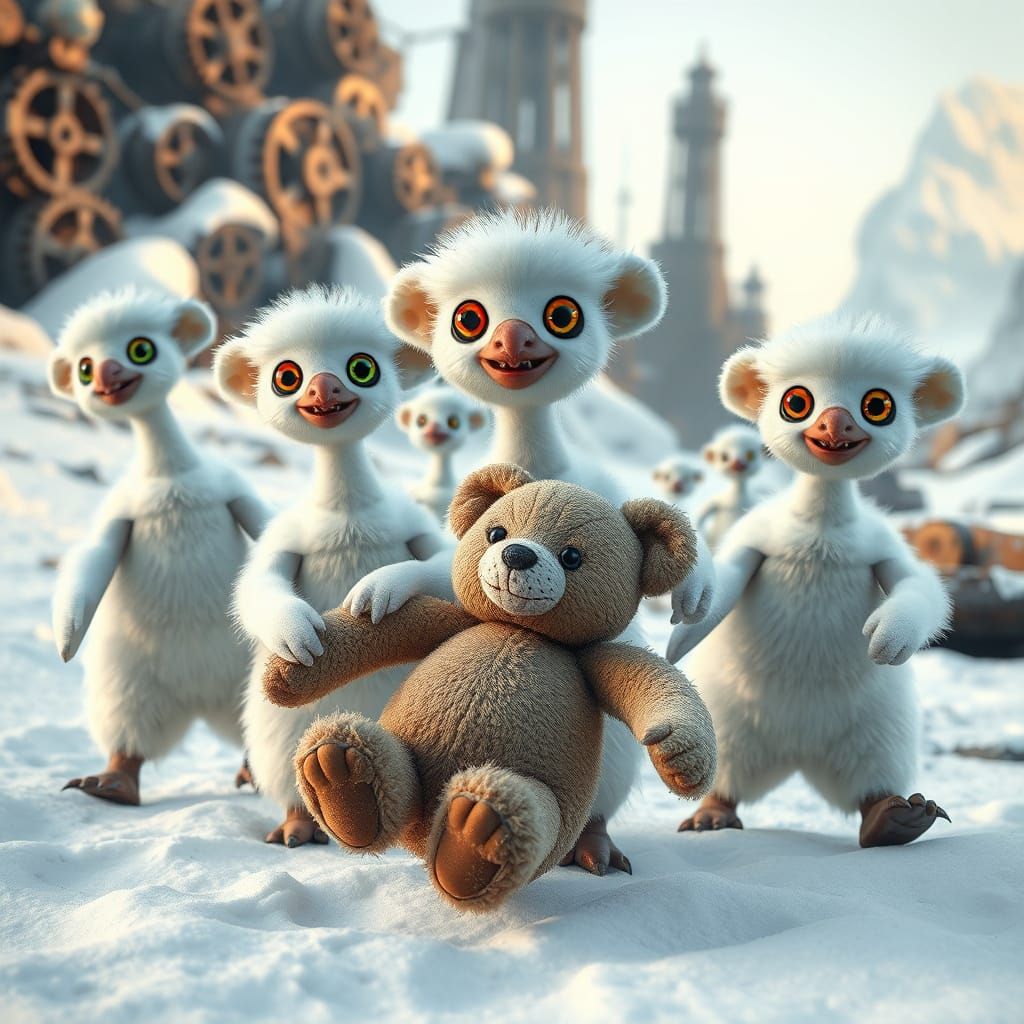 Surreal Creatures Unveil Steampunk Antarctica in Hyper-Reali...