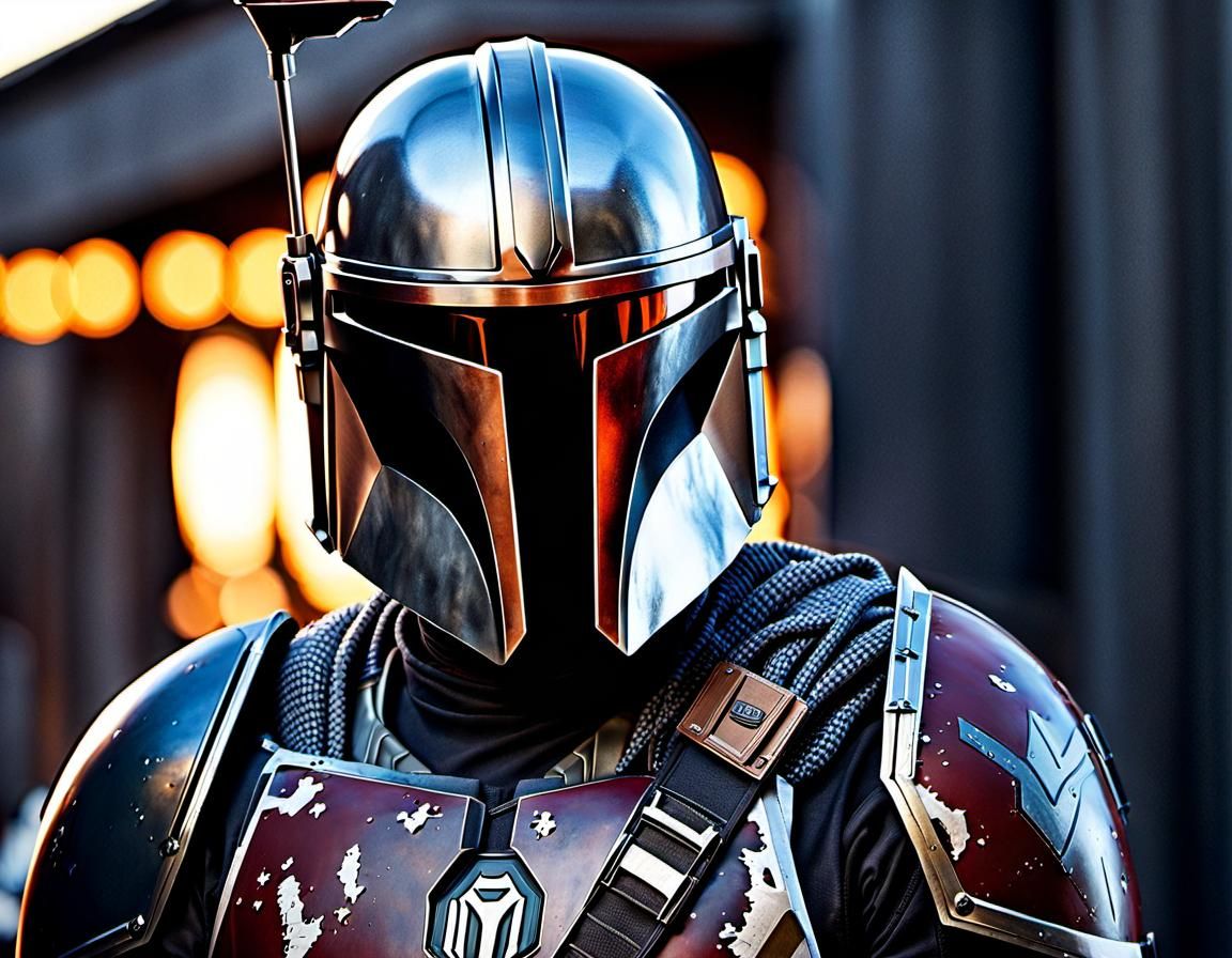 Bo-Katan Kryze in Mandalorian Armor, Hyperrealistic Style