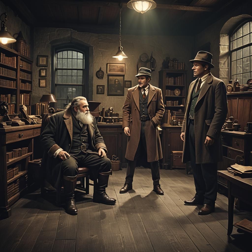 Elf, Dwarf, and Human Detectives in Film Noir Style