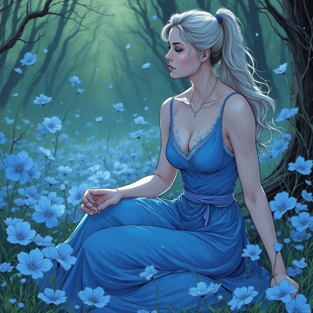 Bluebell Fairy in Forest Glade