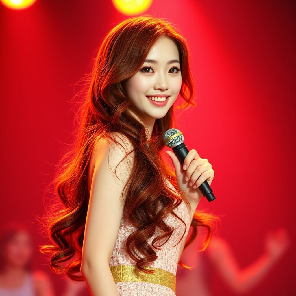 Japanese Idol Star Performs on Stage in Vibrant J-Pop Style