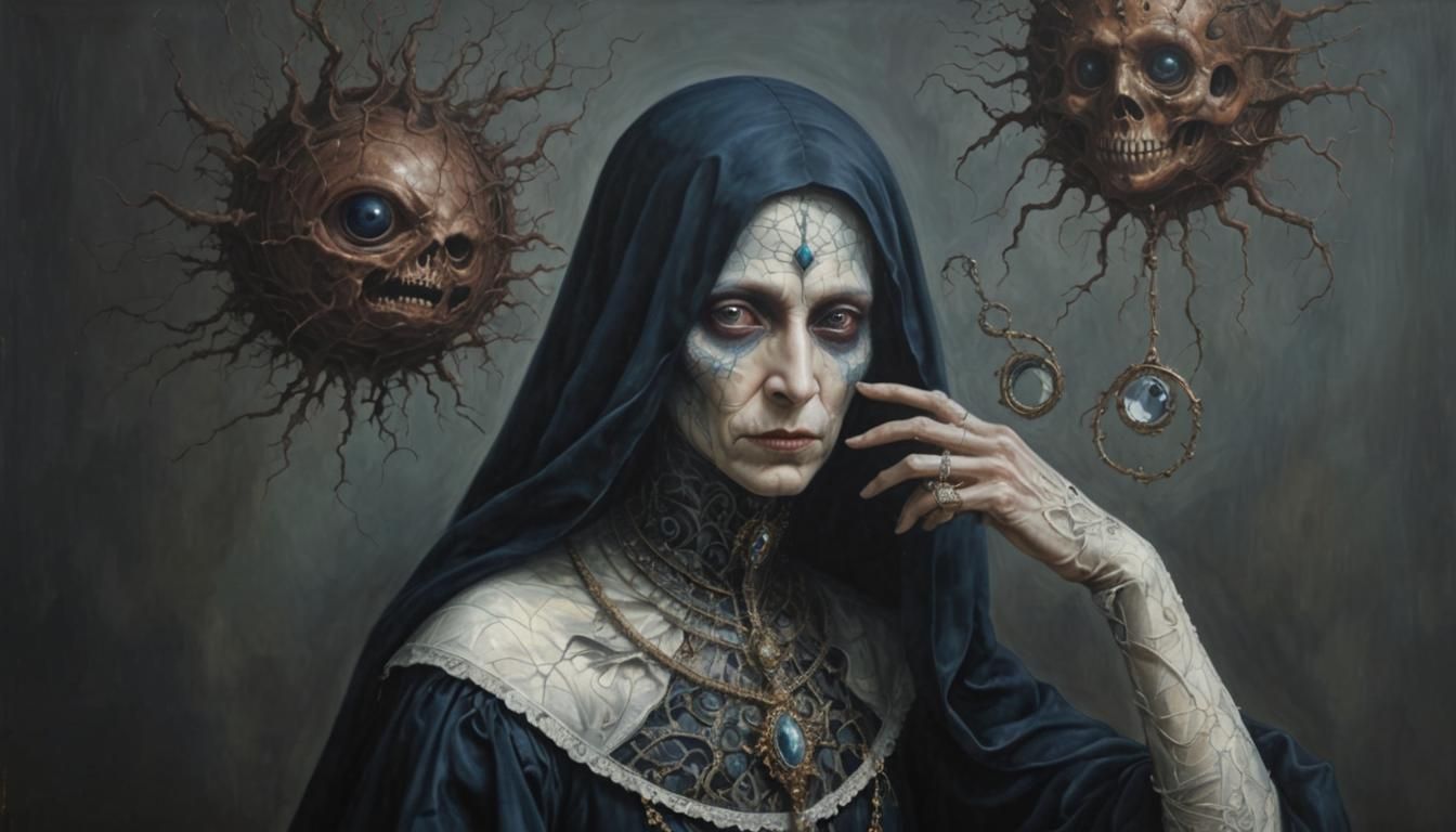 Eerie Portrait of Loneliness in Surreal Oil Painting